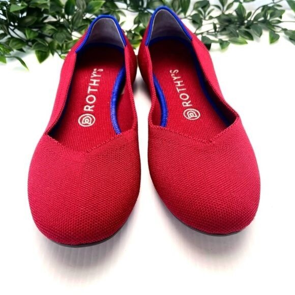 Rothy’s The Flat Red Slip On Knit Round Toe Ballet Flats 9.5 - Picture 2 of 8